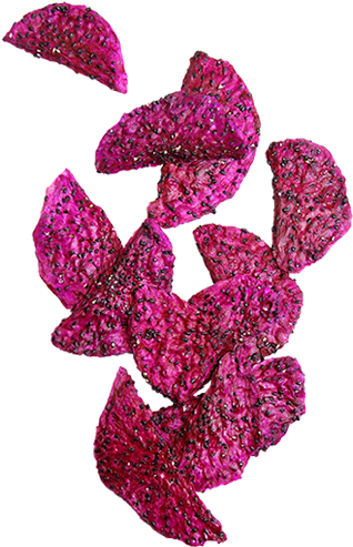 Crunchy Dried Dragon Fruit - Purple Dragon Fruit Slices (400x605), Png Download