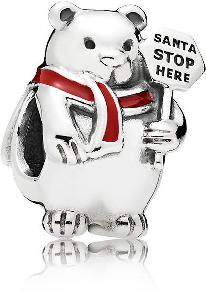 Pandora Charm Christmas Polar Bear Sterling Silver (1000x1000), Png Download