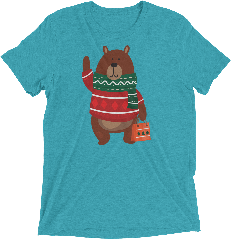 Christmas Bear Triblend T Shirt Swish Embassy - Minnesota State Fair Shirt (1000x1000), Png Download