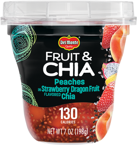 Fruit & Chia™ Peaches In Strawberry Dragon Fruit Flavored - Peaches In Strawberry Dragon Fruit Chia (576x529), Png Download