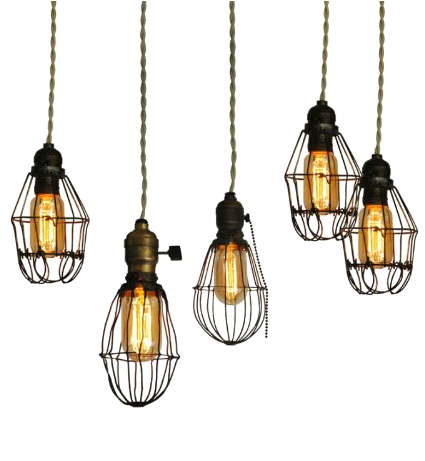 Vintage Lamp Png Picture - Hanging Light Bulbs Png (480x480), Png Download