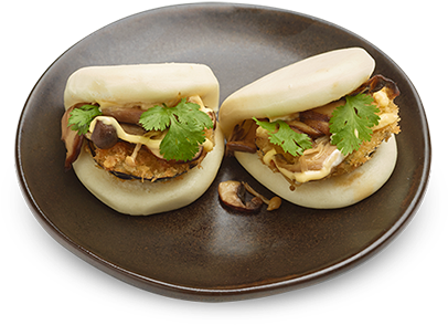 High Angle Picture Of Our Mushroom Aubergine Hirata - Hirata Bun Png (560x560), Png Download