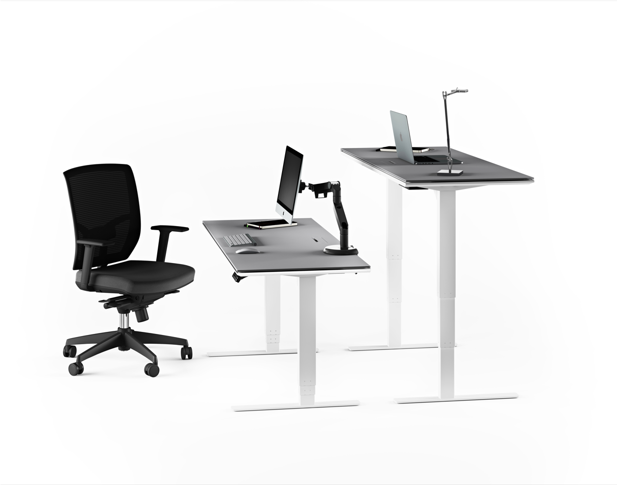 Centro 6451 Lift Desk - Bdi Centro Lift Standing Desk - Large / Storage Drawer (1200x1200), Png Download