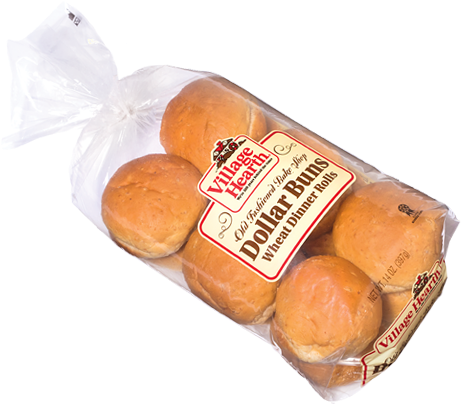 Village Hearth Old Fashioned Wheat Dollar Buns - Dollar (525x414), Png Download