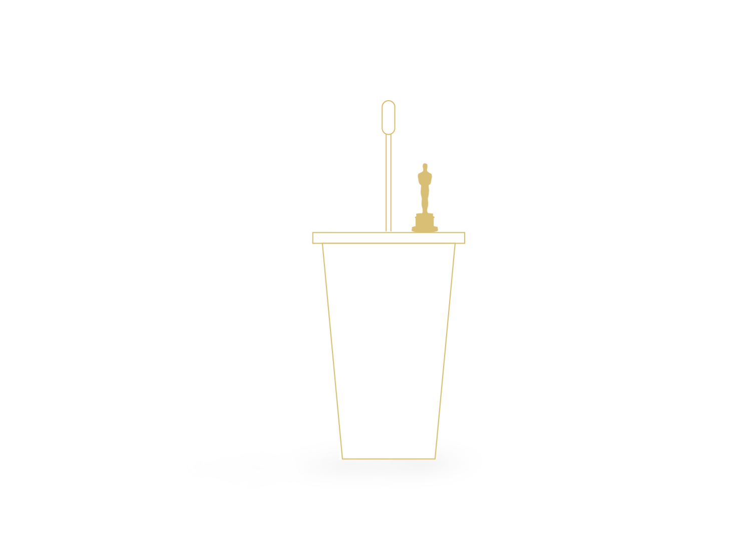 Podium With Oscar Statuette Sitting On It - Academy Awards (1456x1092), Png Download