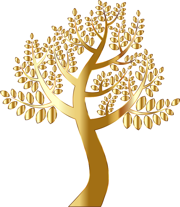Christmas Tree Gold Computer Icons Oak Free Commercial - Gold Tree Transparent Background (654x749), Png Download