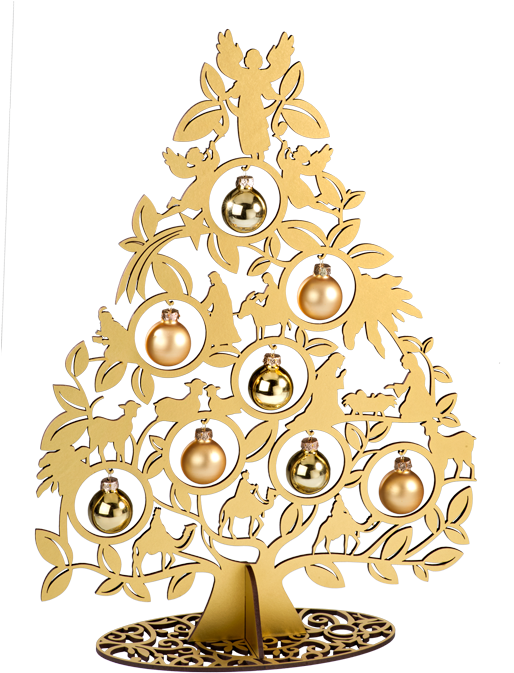 Large Gold Tree - Christmas Tree (515x700), Png Download