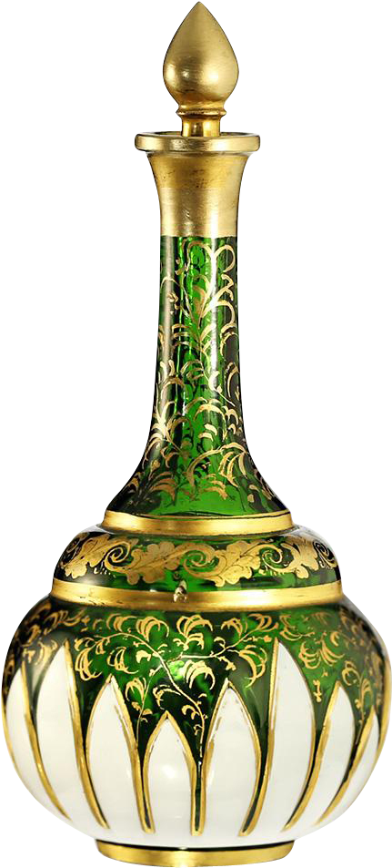 A Fine Shaft And Gourd White Over Green Glass Scent - Porcelain (952x952), Png Download
