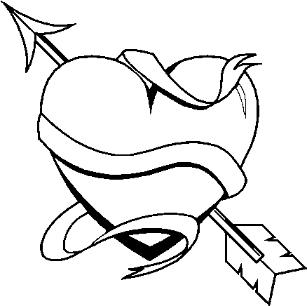 Heart With Arrow Iii Coloring Page - Corazones Con Flecha Para Dibujar (600x470), Png Download