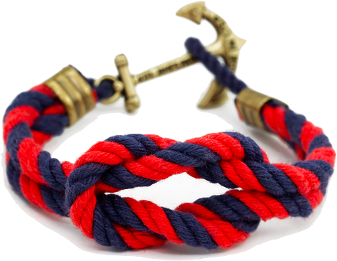 Kiel James Patrick Anchor Bracelet In Navy (491x405), Png Download