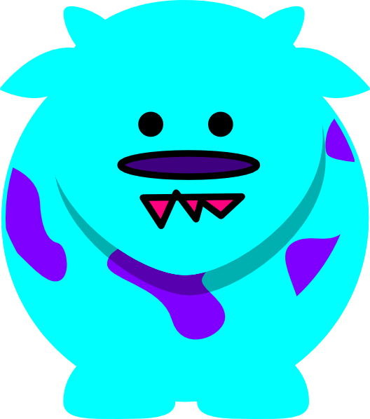 Blue Monster Svg Clip Arts 528 X 598 Px (528x598), Png Download