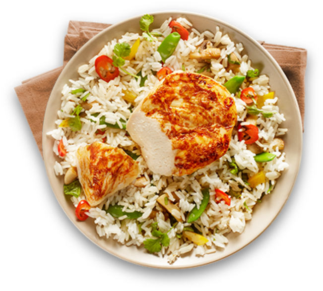 Brf-foodservicechicken Biryani Plate Png - 110g Of Chicken Breast (719x624), Png Download