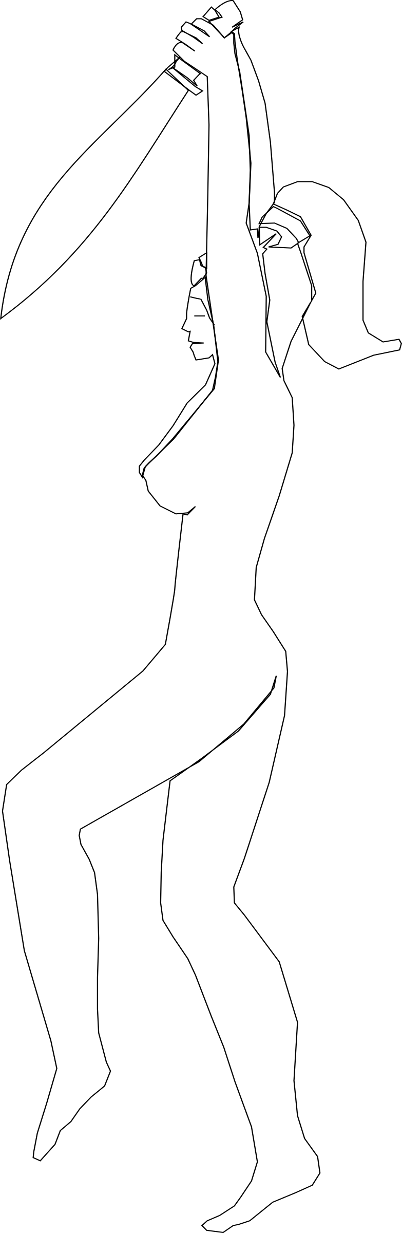 This Free Icons Png Design Of Mujer Con Machete (783x2400), Png Download