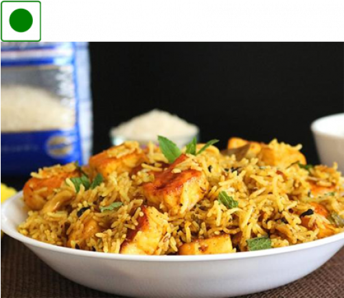 Paneer Tikka Biryani (500x500), Png Download