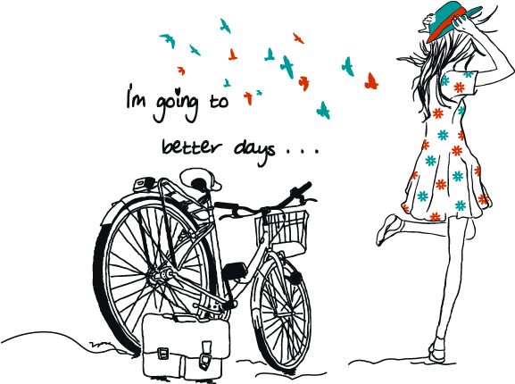 Vinilos Silueta Mujer Better Days - Girl Quotes Who Love Riding Bike (650x650), Png Download
