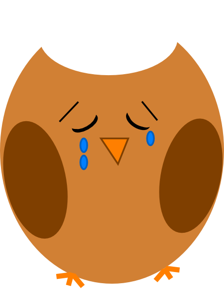 Owl Clipart Face - Crying Owl Clipart (462x596), Png Download