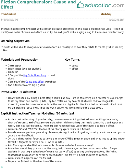 Cause And Effect - Vowels And Consonants Lesson Plan (557x731), Png Download