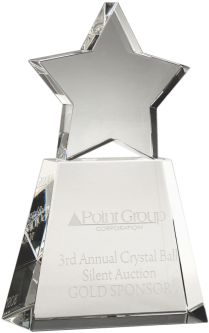Clear Star - Custom Small Clear Star Award W/ Clear Base, 3 1/2" (401x500), Png Download