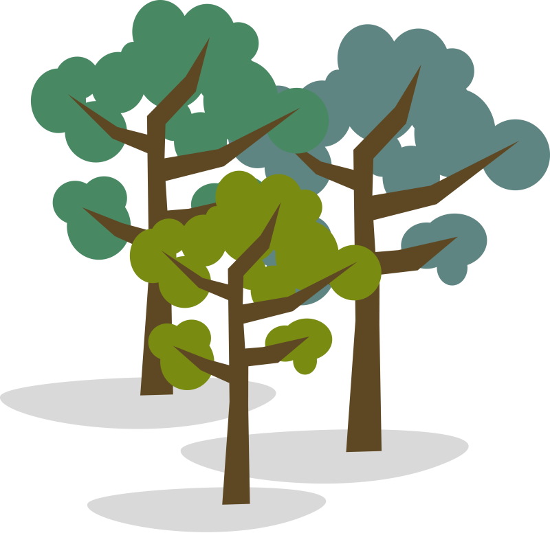 Illustration Of Group Of Three Trees - Tree (800x776), Png Download