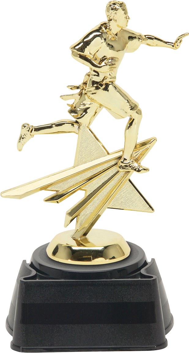 Shining Star Flag Football Trophy (618x1151), Png Download