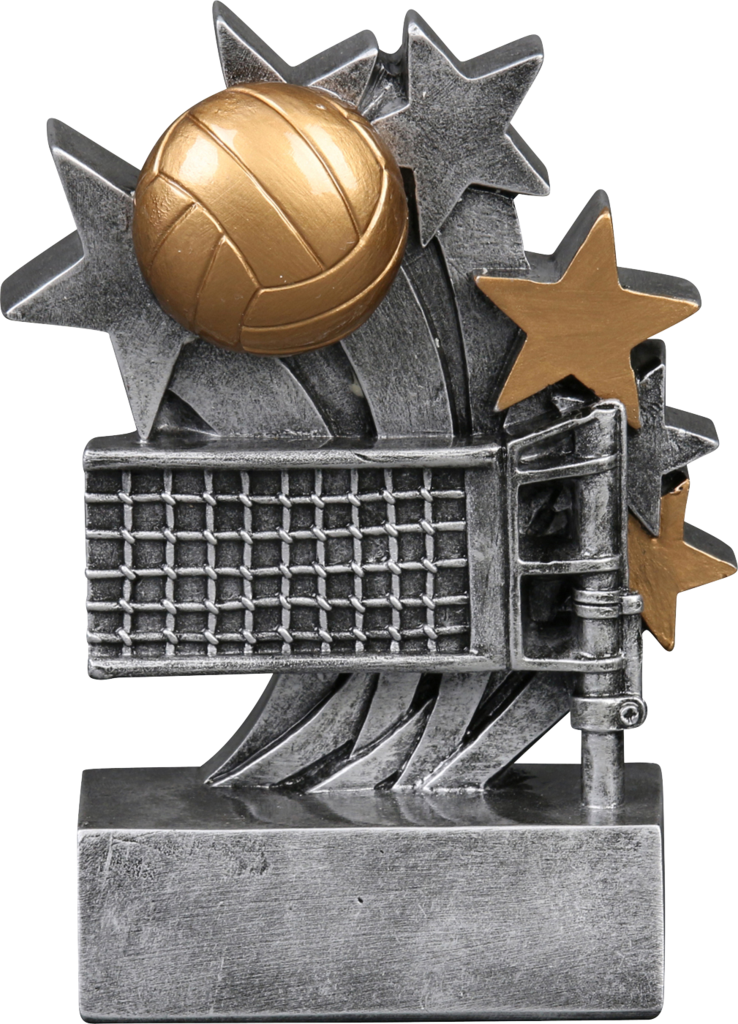 57218gs Star Blast Resin Volleyball Trophy - Resin (738x1024), Png Download