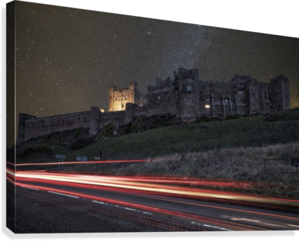 Light Trails On A Road And A Star Filled Sky Over Bamburgh - Posterazzi Dpi12300903 Light T (429x346), Png Download