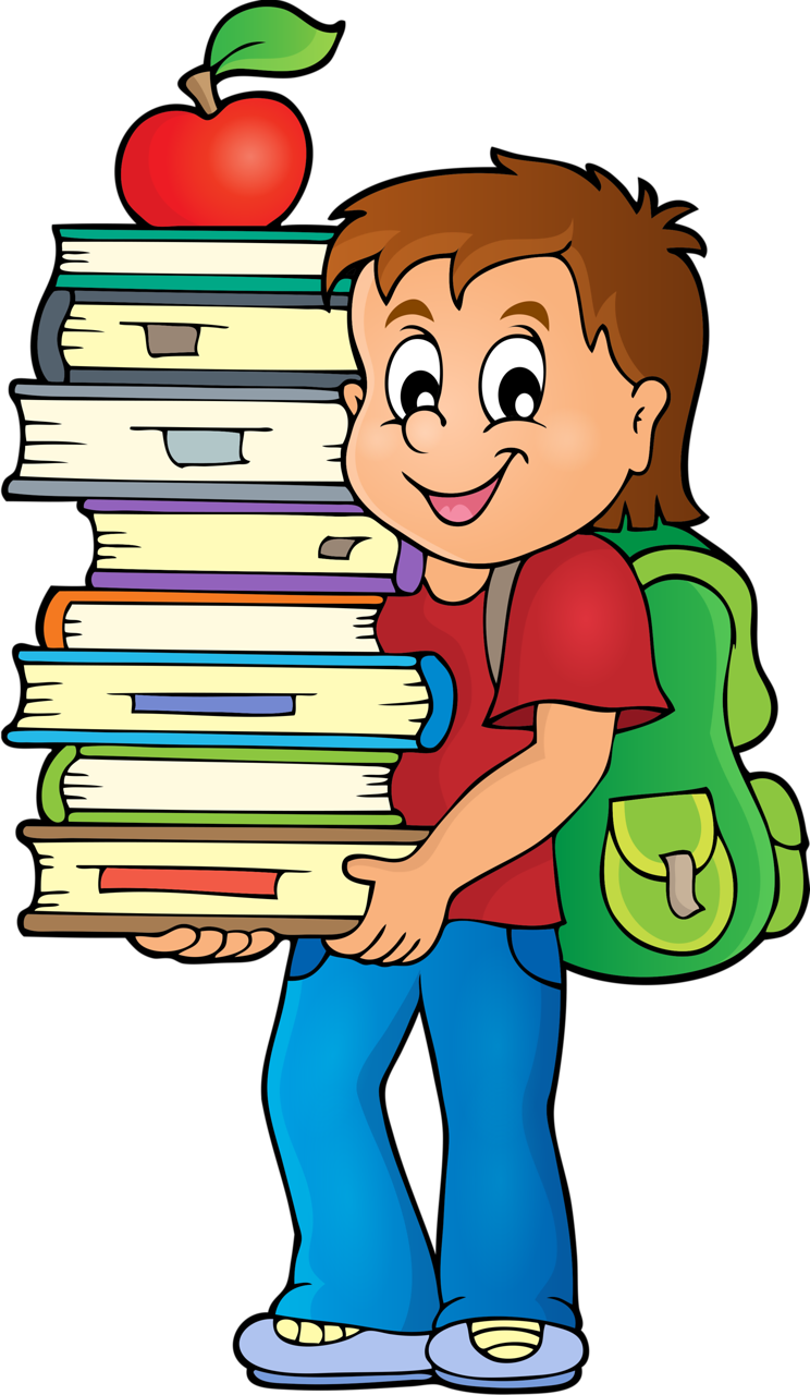 Weekly School Timetable Theme 4 [преобразованный] - Child Holding Books Clipart (744x1280), Png Download