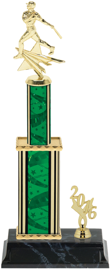 16 1/4" Baseball Star Trophy - Shining Star Baseball Trophy - Male (498x1065), Png Download