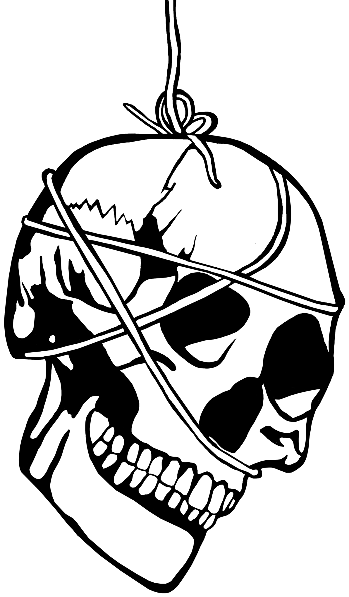 Hanging Skull Tshirt Funny Weird Art Skeleton Rope - Fashion (1448x2048), Png Download