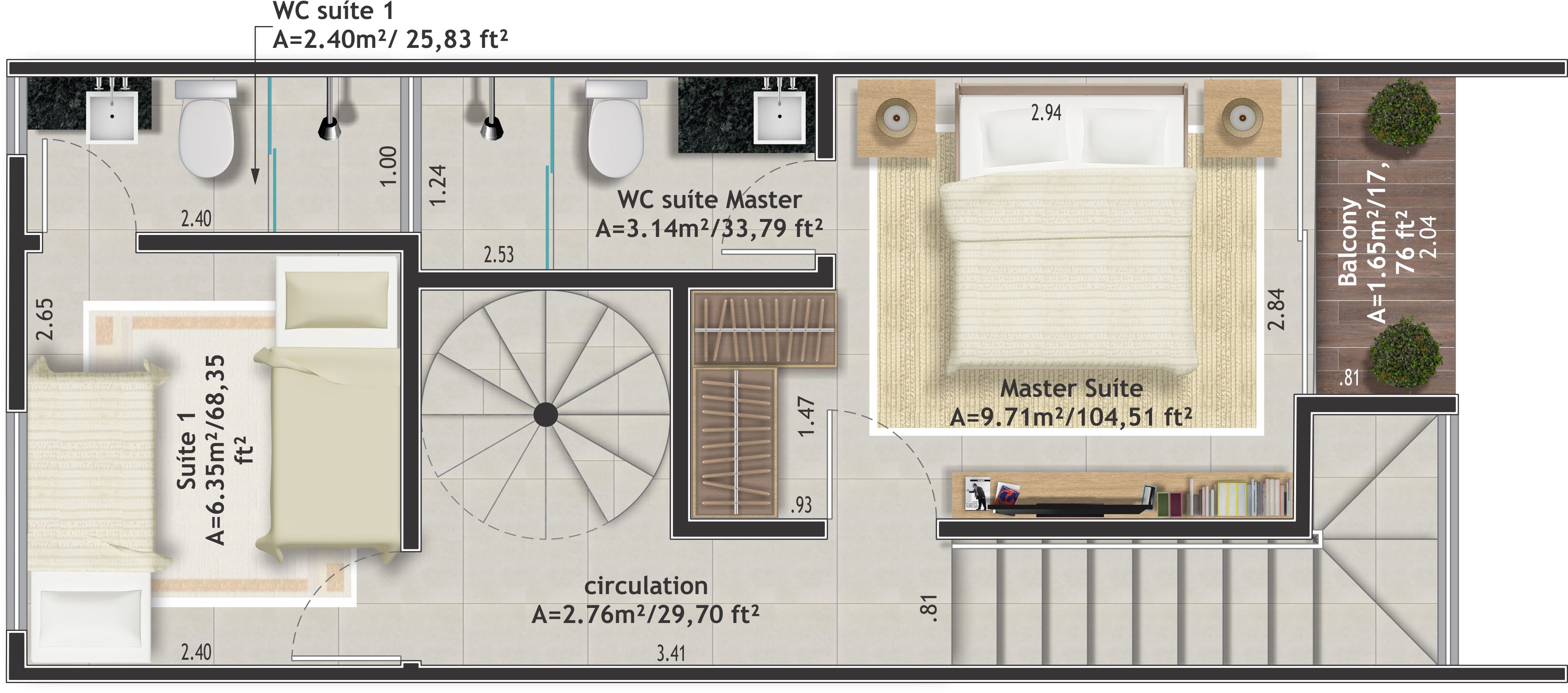 02 Vi Pl Superior - Floor Plan (4000x1888), Png Download