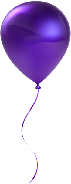 Single Purple Balloon Transparent Clip Art - Balloon With No Background (234x600), Png Download