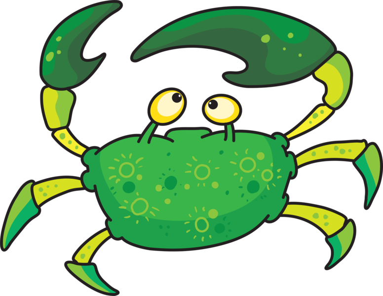 Crab1 - Cartoon Green Crab Png (776x600), Png Download