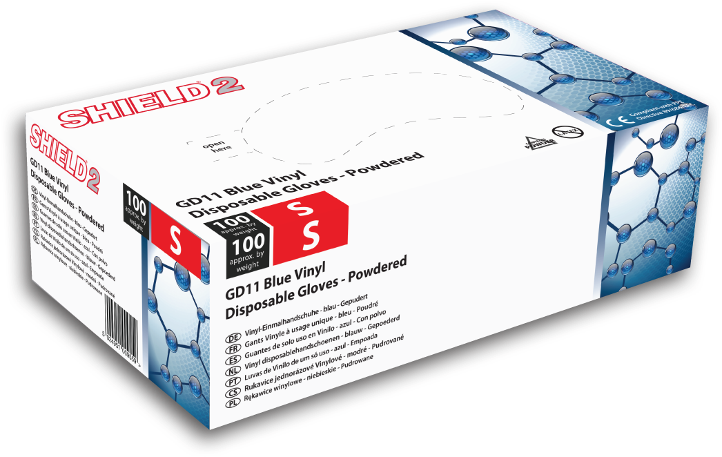 Lightly - Shield Polypropylene Vinyl Gloves Clear Medium Pack (1134x850), Png Download