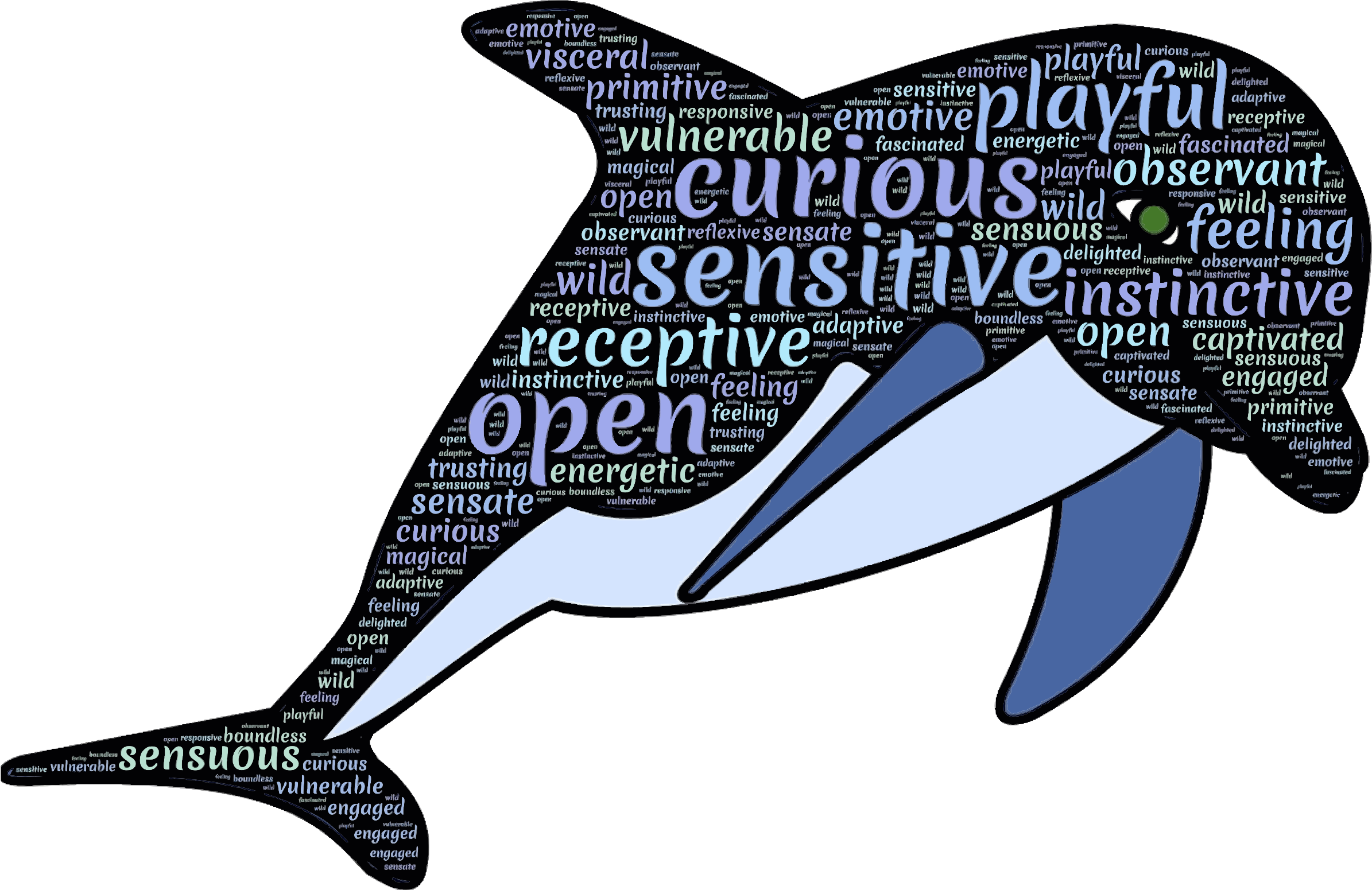 Clipart - Custom Blue Dolphin Shower Curtain (2390x1551), Png Download