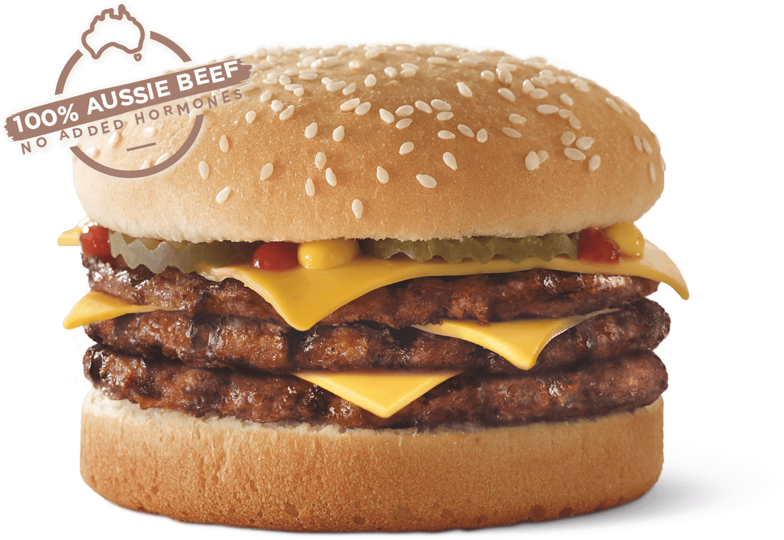 Triple Cheeseburger - Double Cheeseburger Hungry Jacks (1600x1200), Png Download