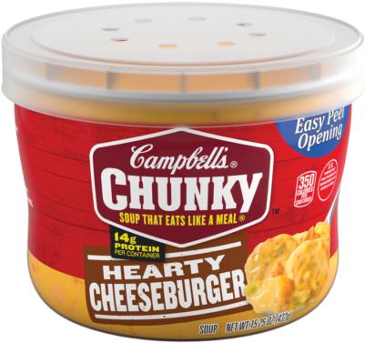 Hearty Cheeseburger Soup Microwavable Bowl - Campbell's Chunky Hearty Cheeseburger Soup, 18.8 Oz. (400x400), Png Download