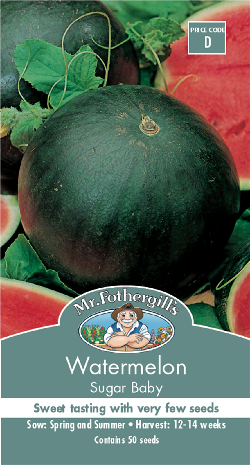 Mr Fothergill's Sugar Baby Water Melon Fruit Seed - Mcgregor's Baby Sugar Watermelon Seeds (1600x1600), Png Download