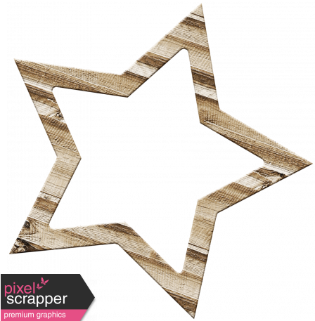 Wood Star Frame - Digital Scrapbooking (456x456), Png Download
