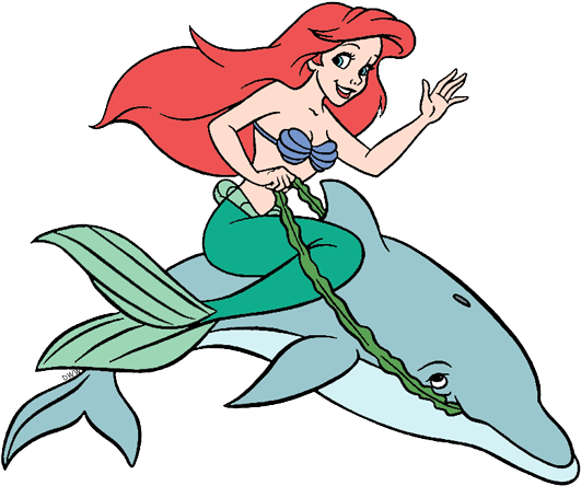 Free Download Dolphin Clipart Ariel Mermaid Clip Art - Dolphin Ariel (536x450), Png Download
