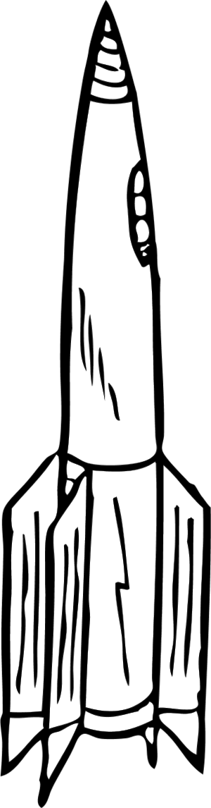 Download - Out Line Drawing Of Rocket (300x1146), Png Download