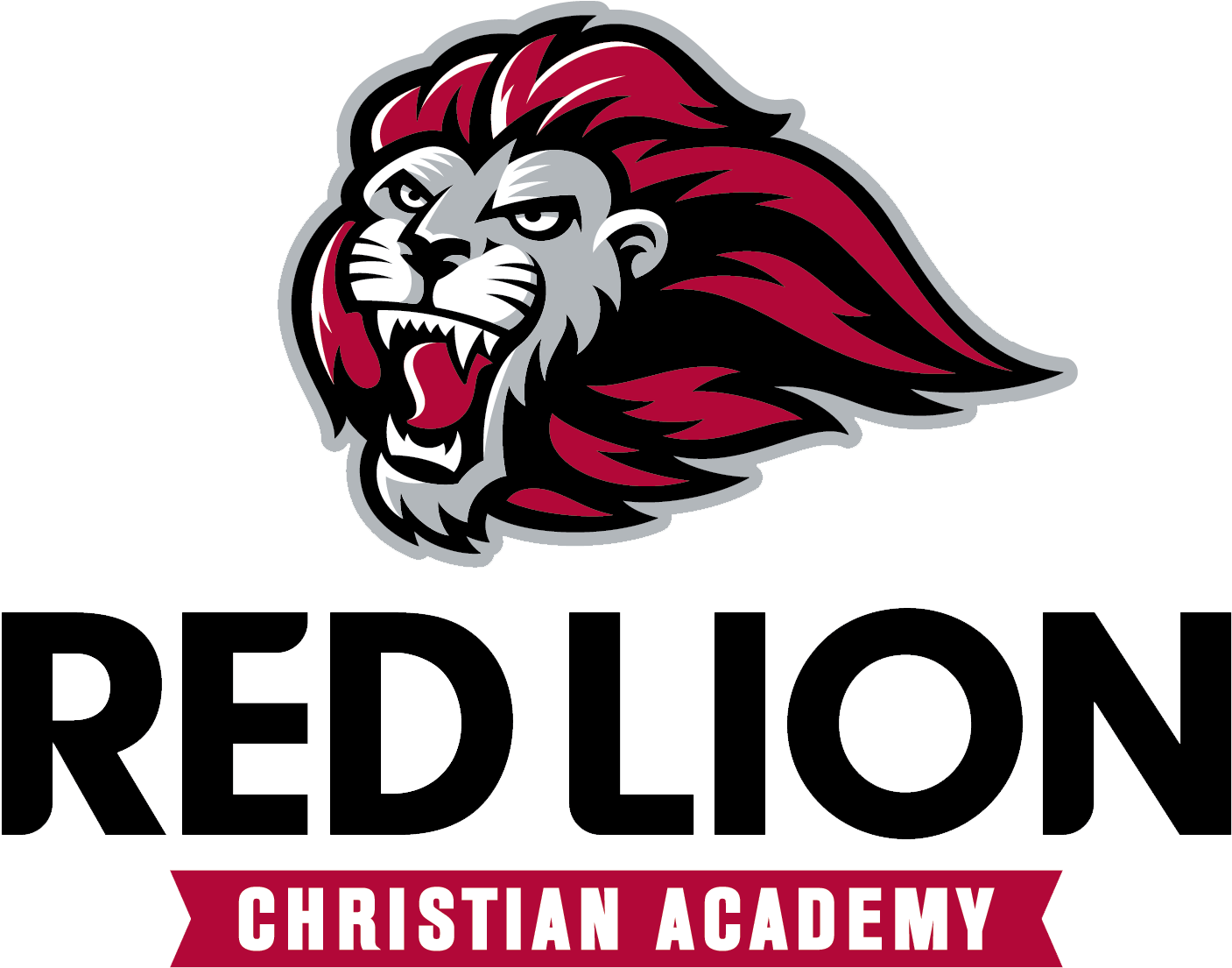 Red Lion Logo W White Background - Christian School Lions (1622x1108), Png Download