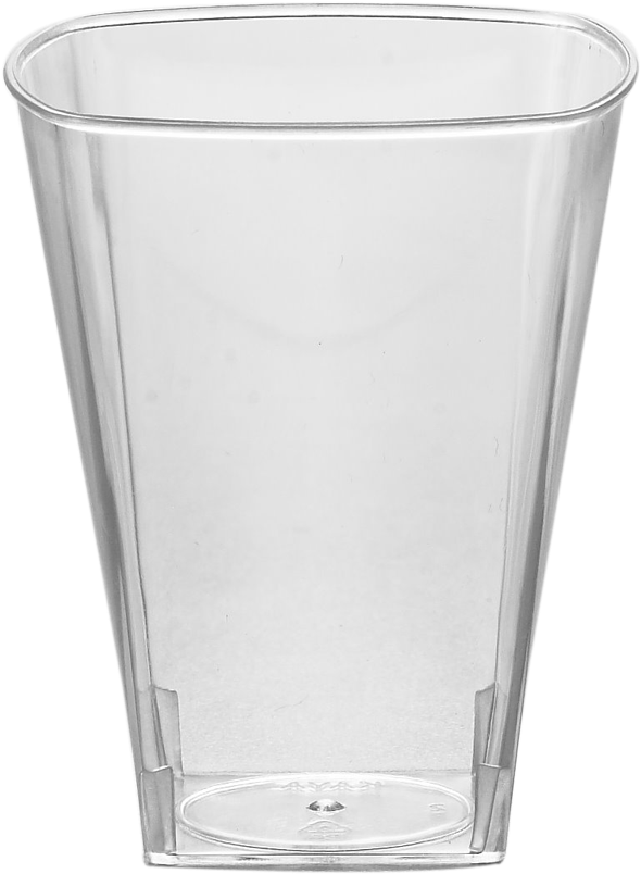 2oz Square Shot Glasses Clear Plastic Disposable Cups, - Cup (1305x1281), Png Download