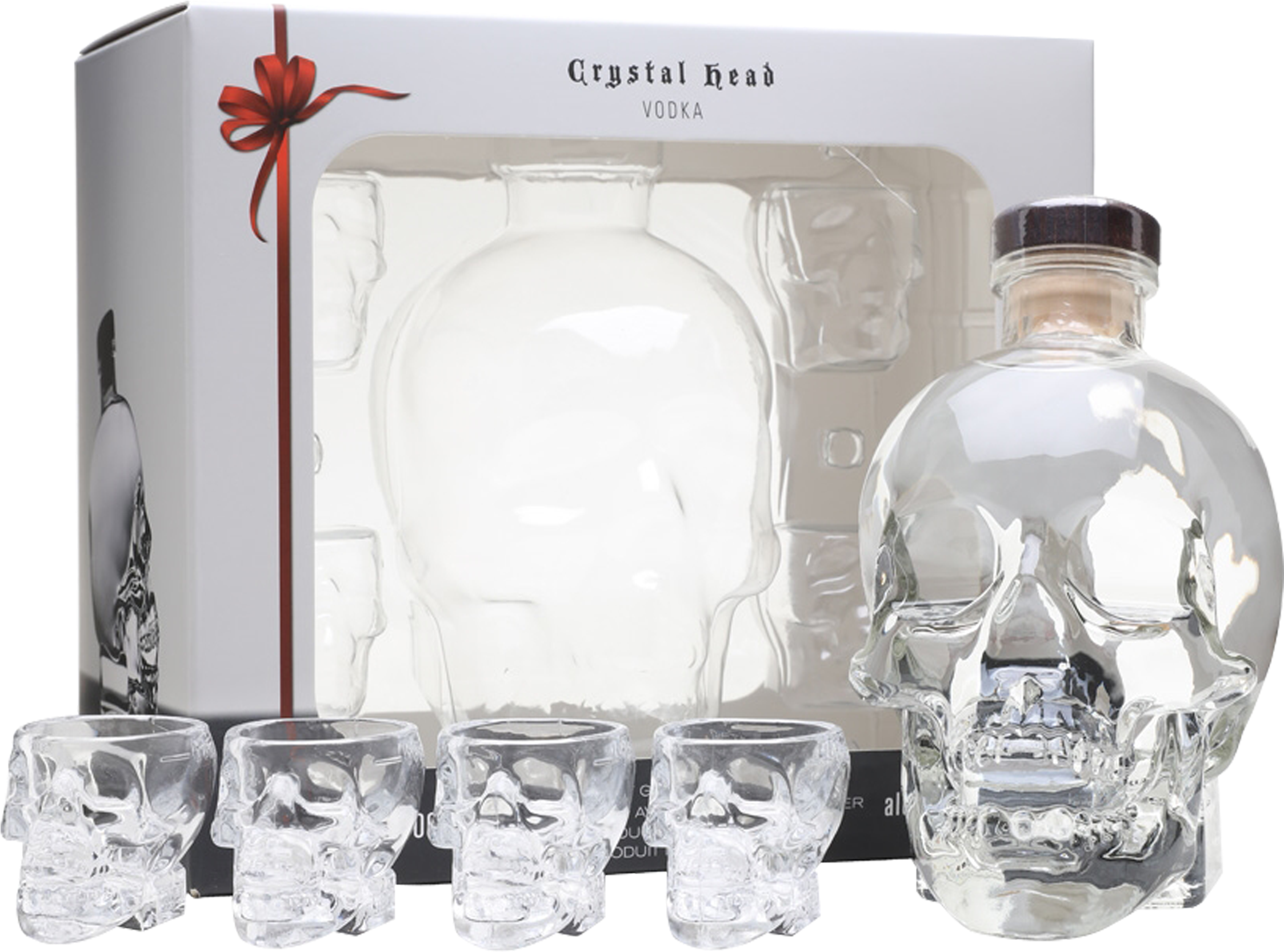 Crystal Head Gift Pack With 4 Shot Glasses (2480x1888), Png Download