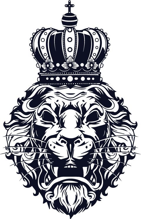 Royal Designs Is A Creative Design Agency That Thrives - Lion Artwork Black And White (479x742), Png Download