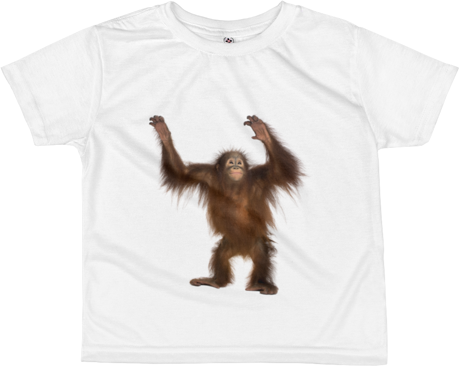 Orang Utan Print All Over Kids Sublimation T Shirt - Orangutan Png (1000x1000), Png Download