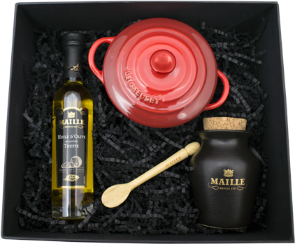 Maille & Le Creuset Truffle Indulgence Giftbox Open - Le Creuset (480x456), Png Download