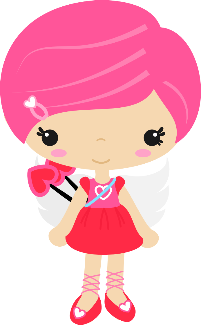 Cute Clipart ❤ Niña Cupido - Dibujos De Niña (693x1120), Png Download