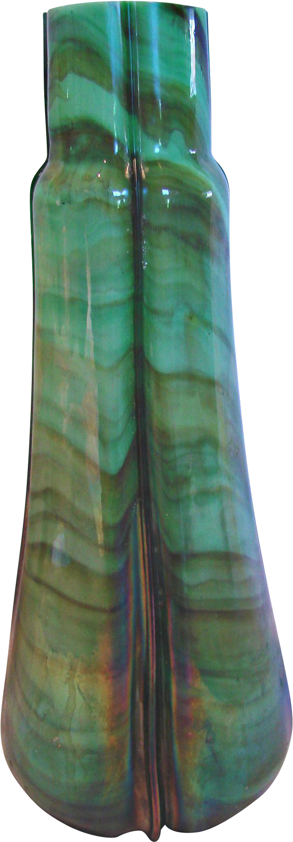 Bohemian Czech Green Swirl Marbled Stone Art Glass - Art Glass Vase (1692x1692), Png Download