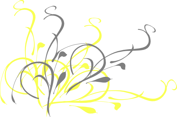 Yellow Swirl Border Png - Vine Clip Art (600x395), Png Download