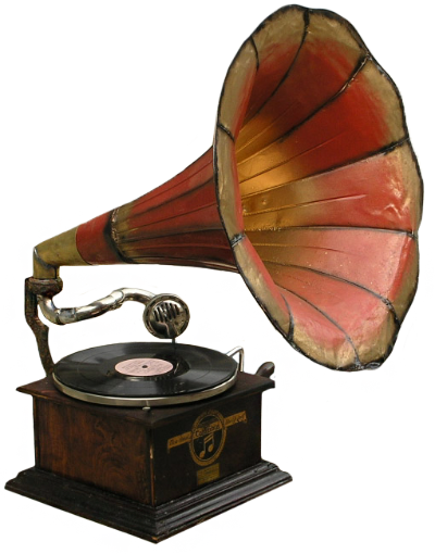 Gramophone - Phones 100 Years Ago (400x510), Png Download